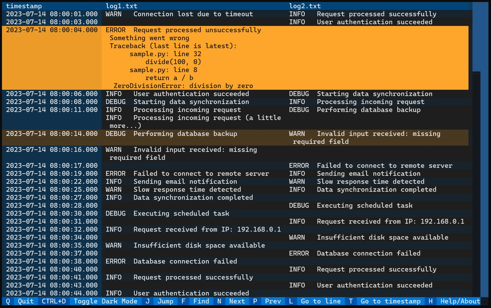 Logstreamer project preview